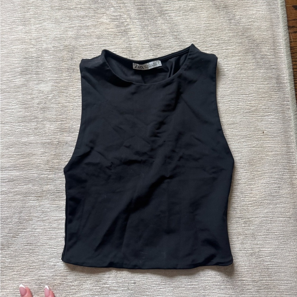 Zara Black Sleeveless Top crop top